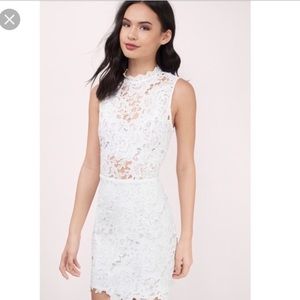 Tobi sheer top white lace dress. Brand new large